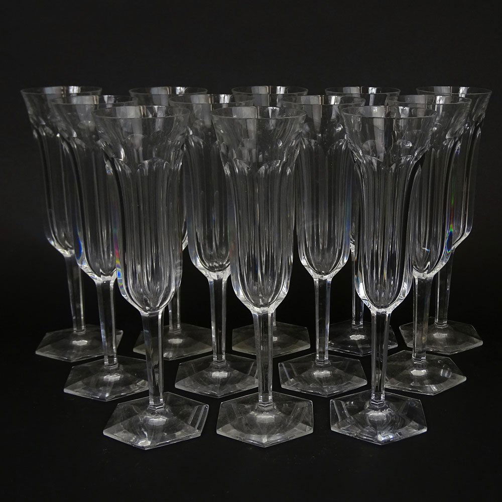 Twelve (12) Baccarat Malmaison Crystal Champagne (1 of 4)