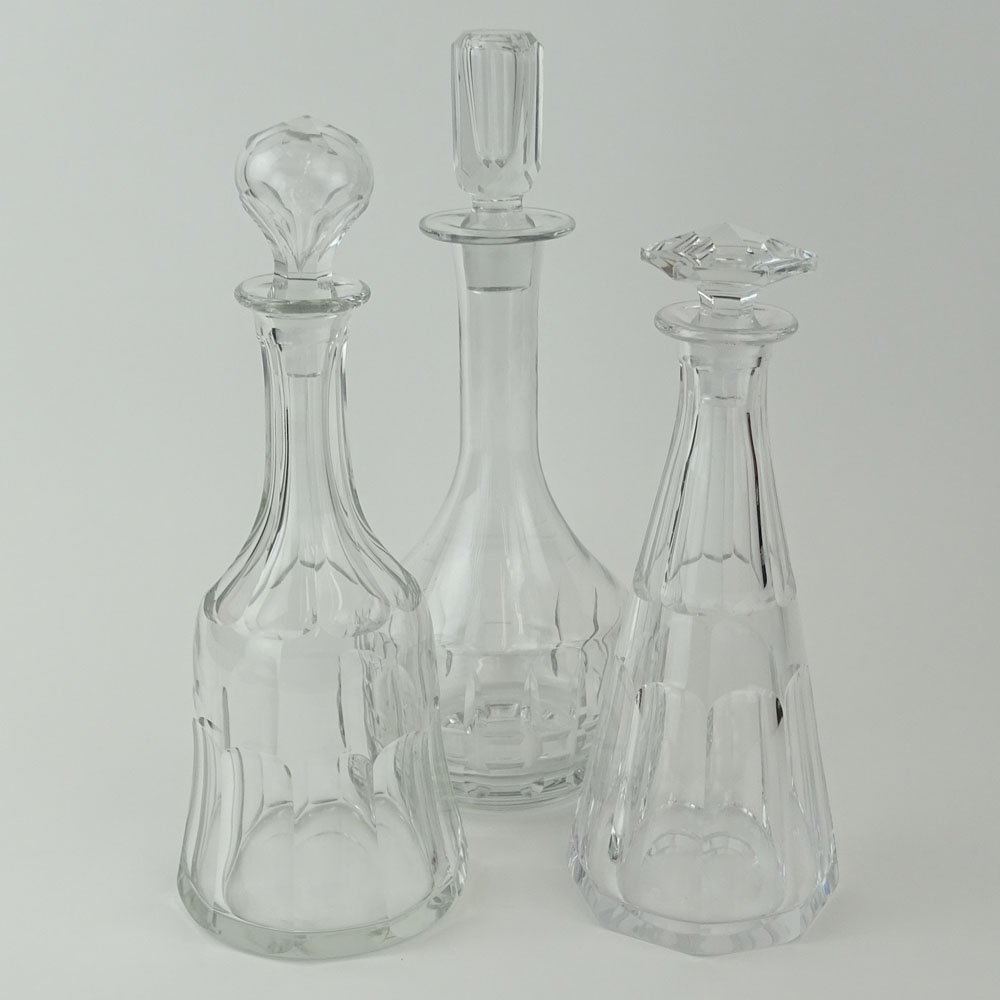 Lot of Three (3) Crystal Decanters. Unsigned. Good (1 of 6)