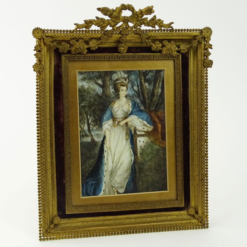 Antique Miniature Painting on Ivory "Duchess of (1 of 4)