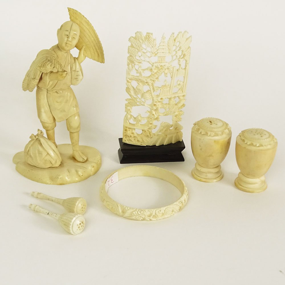 Miscellaneous Lot of Carved Ivory Including: a Japanese (1 of 8)
