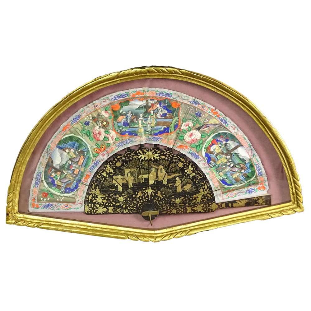 Antique 19/20th Century Chinese Hand Painted Paper and (1 of 4)