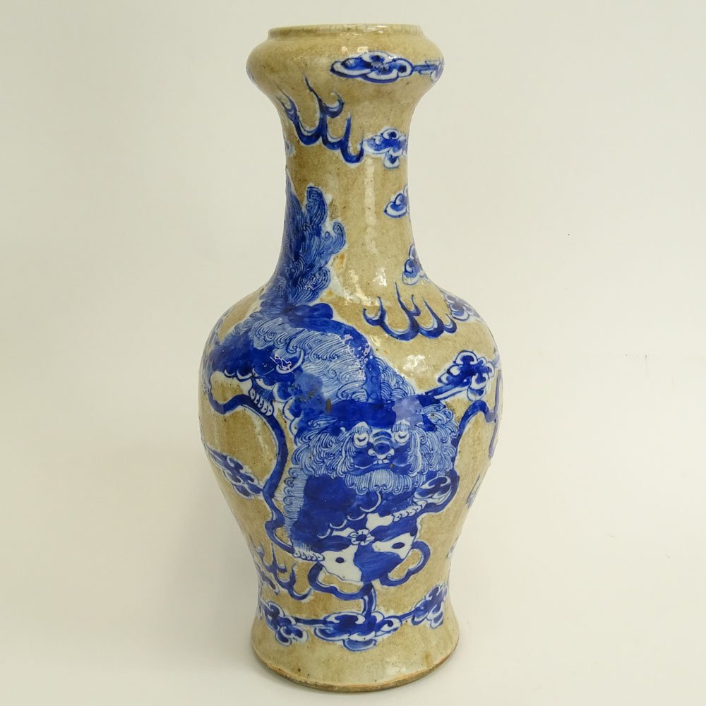 Antique Chinese Porcelain Baluster Vase with Blue and (1 of 6)