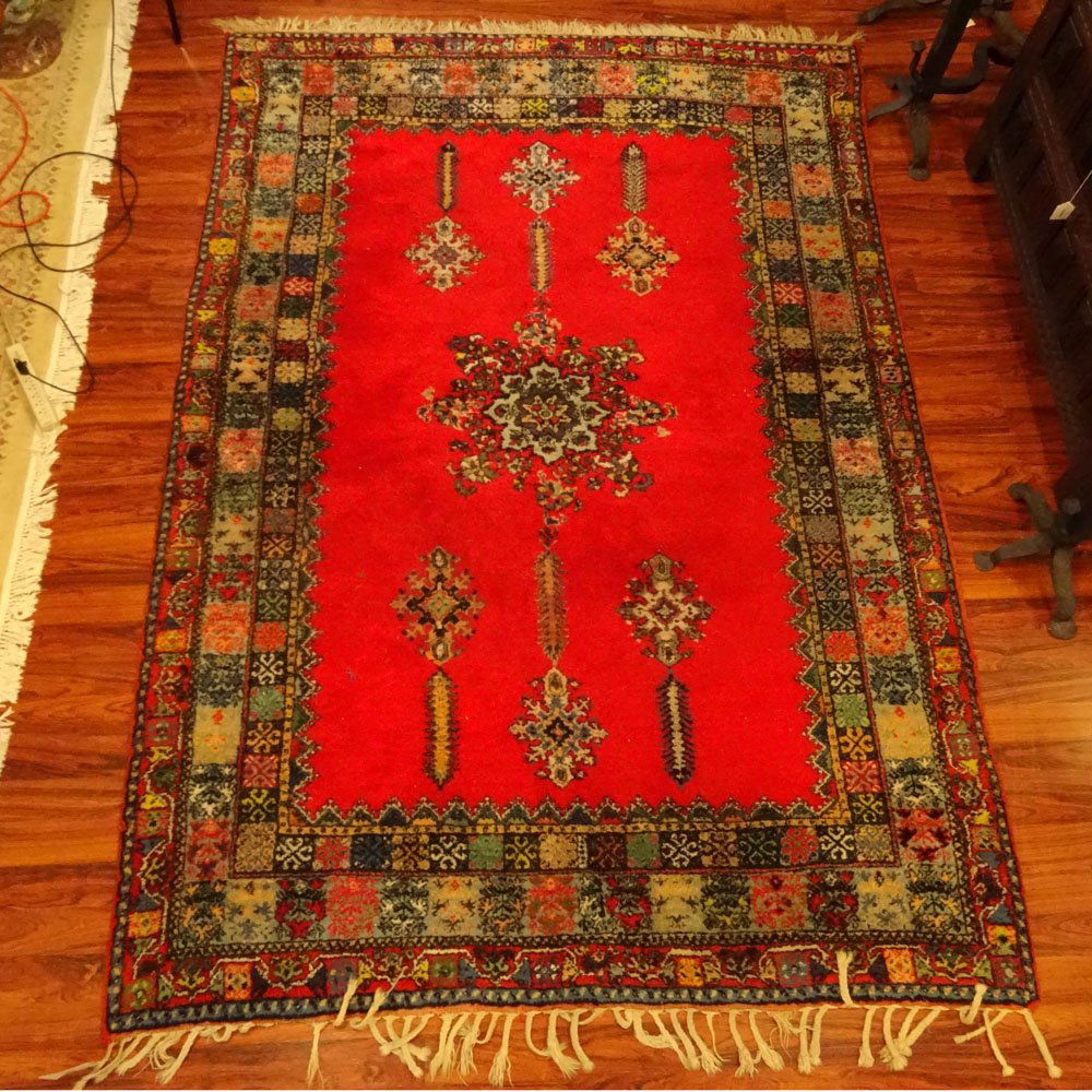 Semi Anique Morrocan Rug. Cloth label to reverse. Good (1 of 5)
