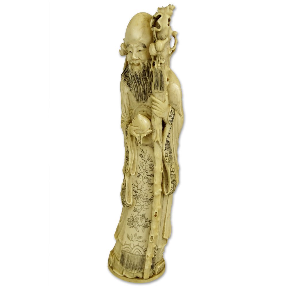 Antique Chinese Carved Ivory Immortal Figure. Unsigned. (1 of 5)