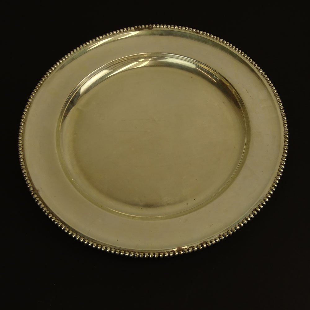 Vintage Peruvian Sterling Silver Round Tray. Signed (1 of 4)