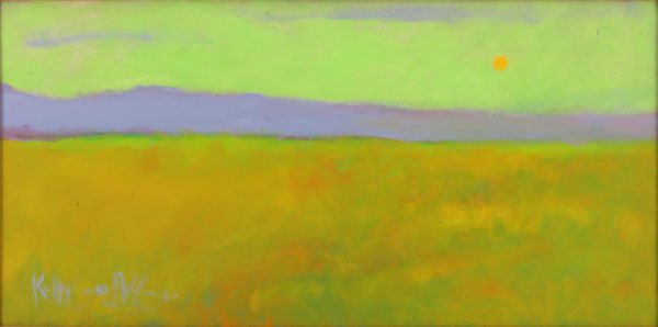 Wolf Kahn, American/German (b. 1927) Oil on Canvas: Wolf Kahn, American/German (b. 1927) Oil on Canvas Board. "Landscape" Signed Lower Left Kahn, NY (89?) Good condition. Measures 12" x 24", frame 13-5/8" x 25-1/2". Shipping $65.00 (estimate $3000-$500