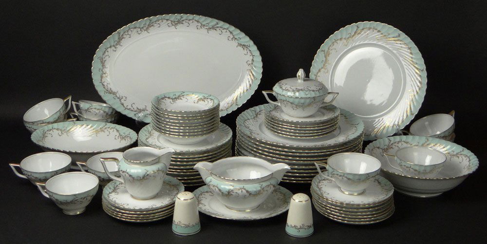 Sixty Five (65) Piece Royal Tettau Porcelain Dinner (1 of 4)
