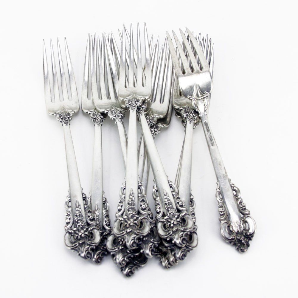 Lot of Eleven (11) Wallace Grande Baroque Sterling (1 of 3)