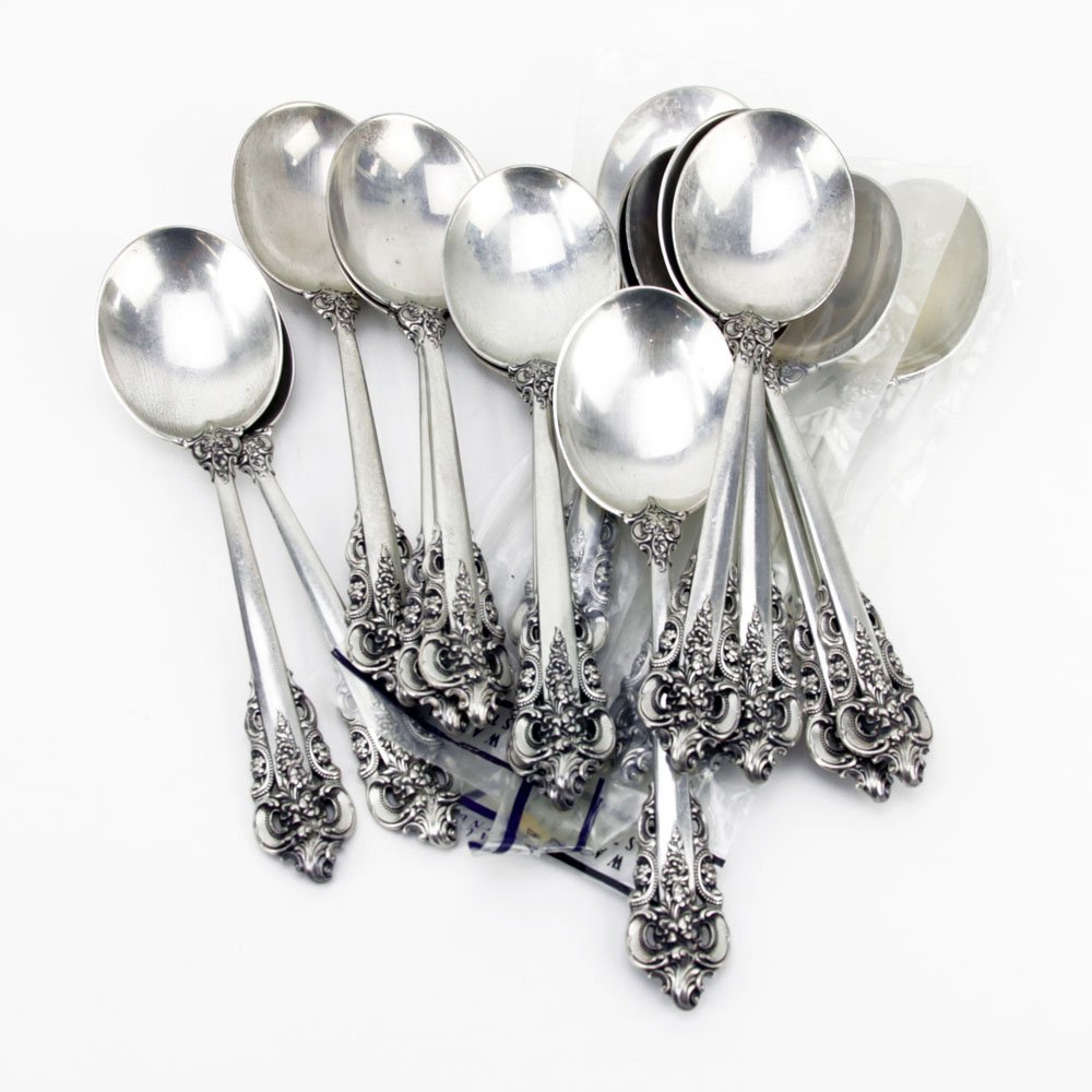 Lot of Fifteen (15) Wallace Grande Baroque Sterling (1 of 3)