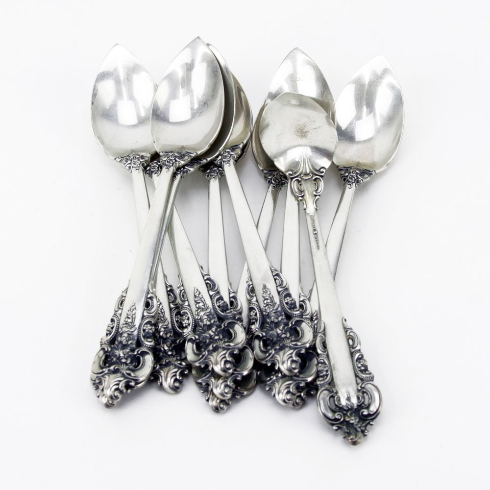 Lot of Ten (10) Wallace Grande Baroque Sterling Silver (1 of 3)