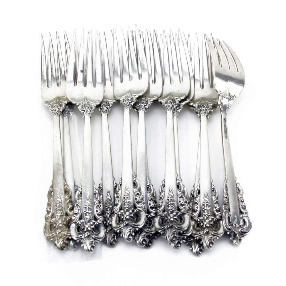 Lot of Twelve (12) Wallace Grande Baroque Sterling (1 of 3)
