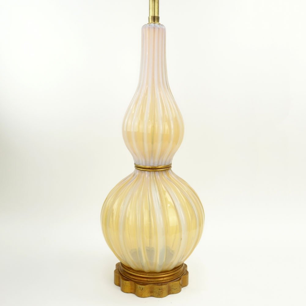 Mid-Century Murano Venetian Glass Table Lamp with Glass (1 of 4)