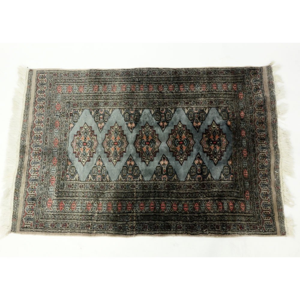 Hand Made Bokhara Multi Colored Rug. Some: Hand Made Bokhara Multi Colored Rug. Some discoloration, spots. Measures 53-1/2" H x 35-1/2" W. Shipping $65.00 (estimate $100-$150)