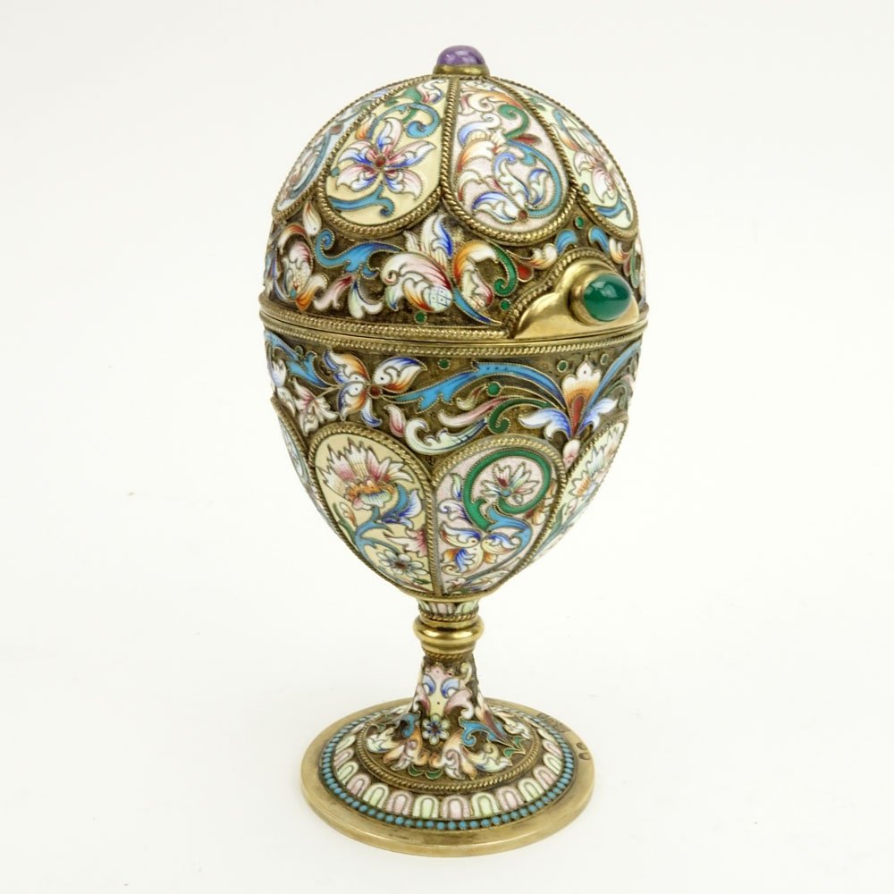 Early 20th Century Russian 84 Gilt Silver and Cloisonne (1 of 10)