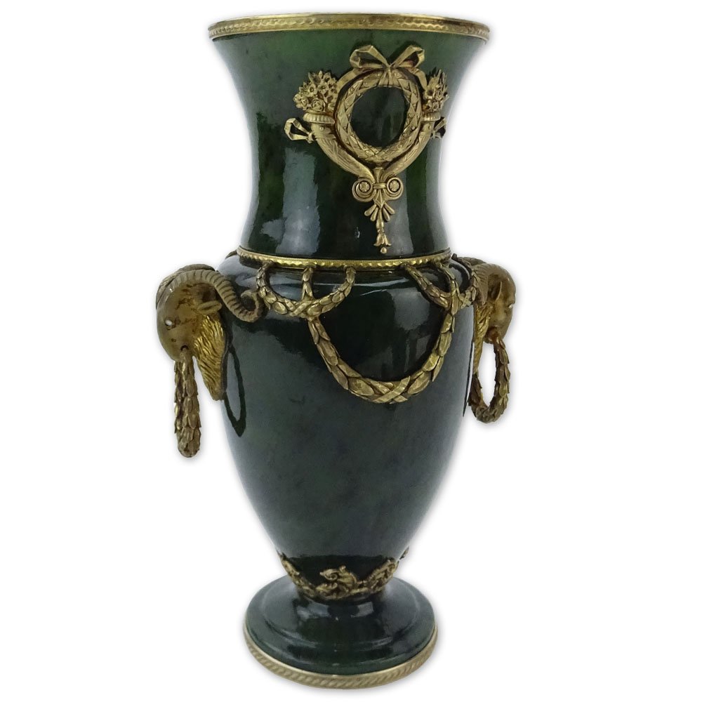 20th Century Russian Gilt Silver Mounted Nephrite Jade (1 of 5)
