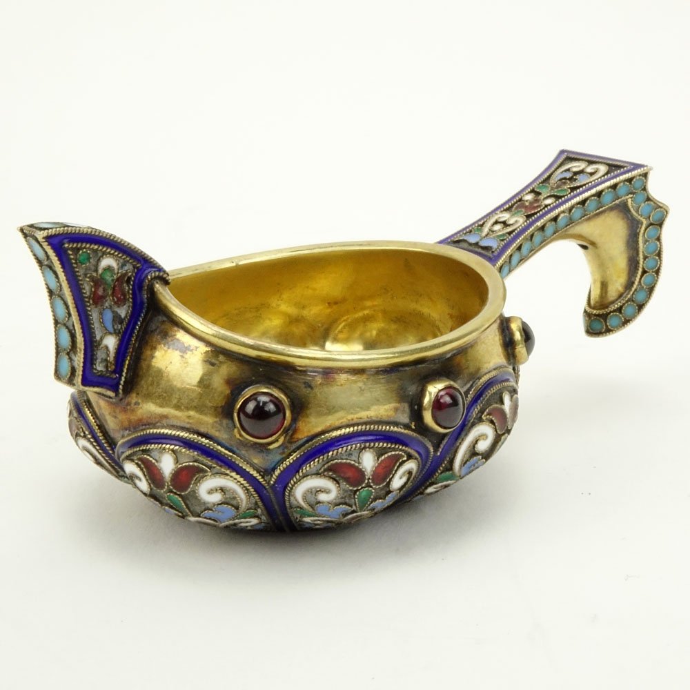 20th Century Russian 84 Silver and Cloisonne Enamel (1 of 8)