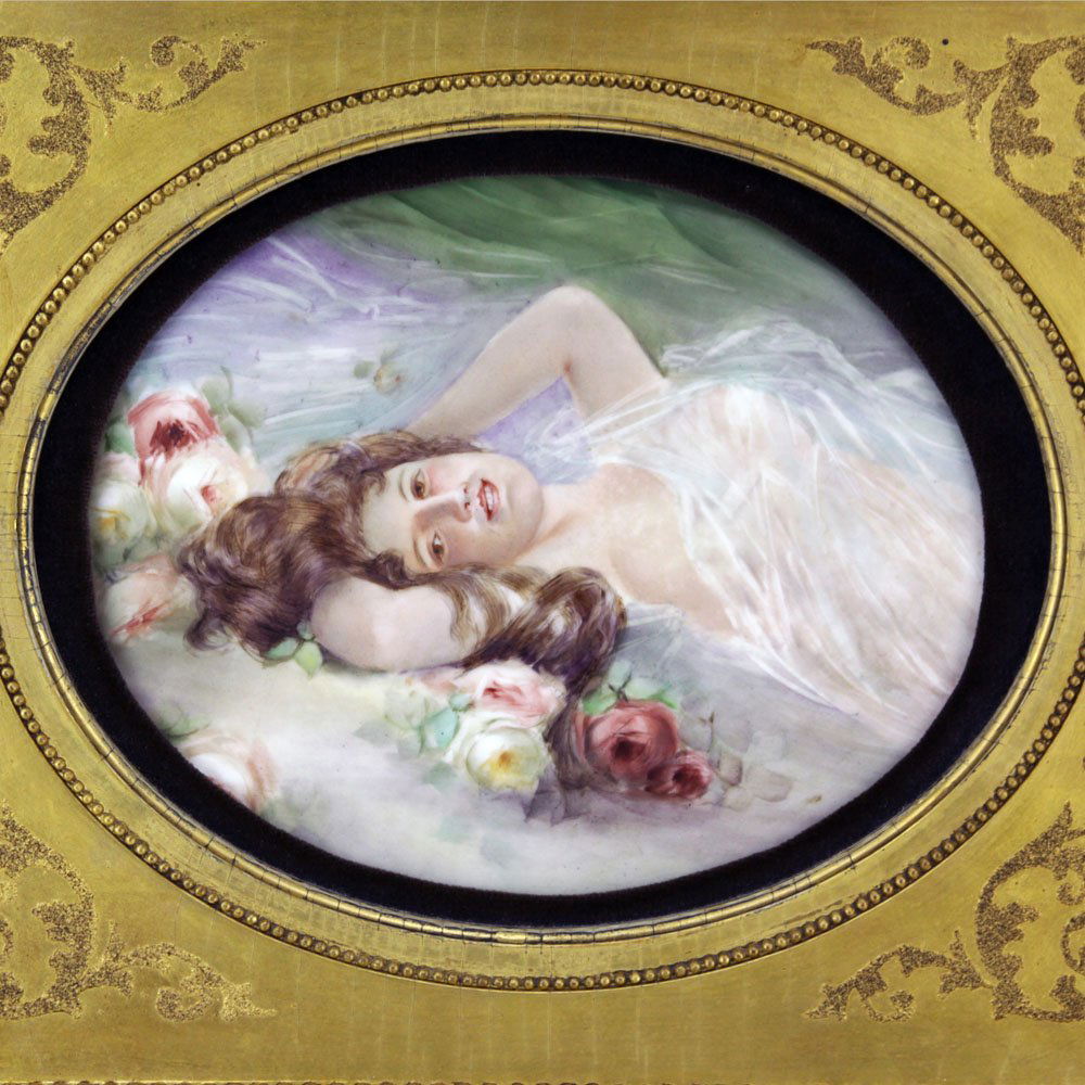 Antique Limoges Porcelain Plaque of a Beauty in Nature. (1 of 5)