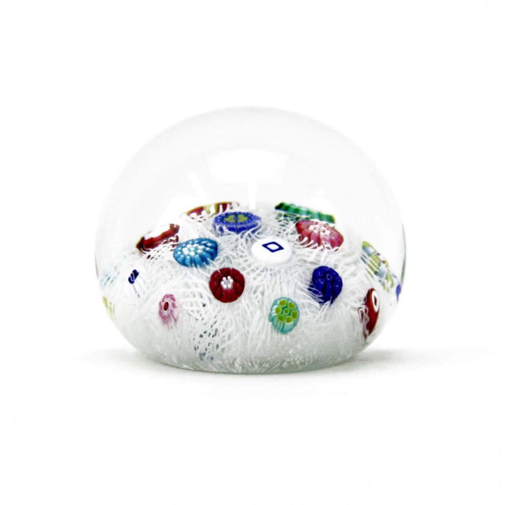 Baccarat Crystal Scattered Millefiori Paperweight. (1 of 3)