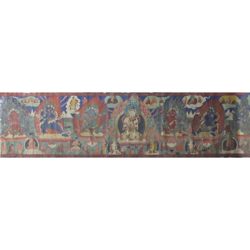Large 18/19th Century Tibetan Buddhist Hand Painted (1 of 3)