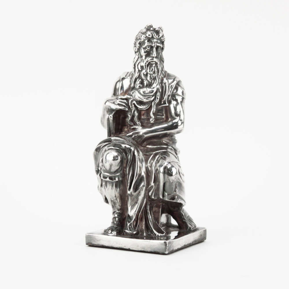 Sterling Silver Figure of Moses Sculpture. Signed: Sterling Silver Figure of Moses Sculpture. Signed Sterling. Good condition. Measures 8" H. Shipping $38.00 (estimate $150-$250)