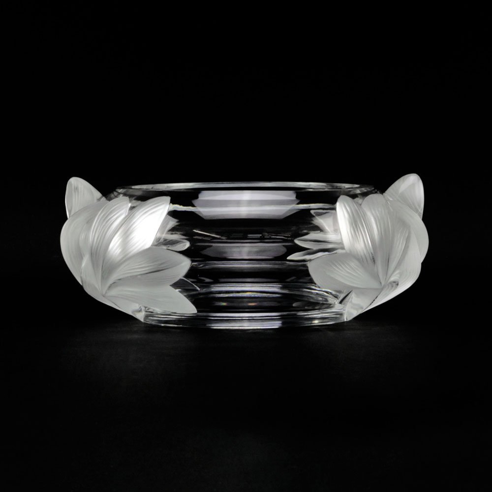 Lalique France "Pivionne" Water Lily Crystal Bowl. (1 of 5)
