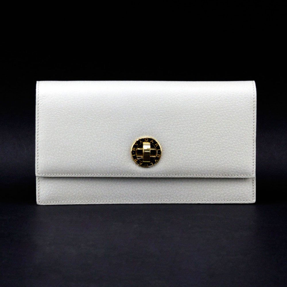 Bulgari Italian Cream Color Genuine Leather Clutch (1 of 6)