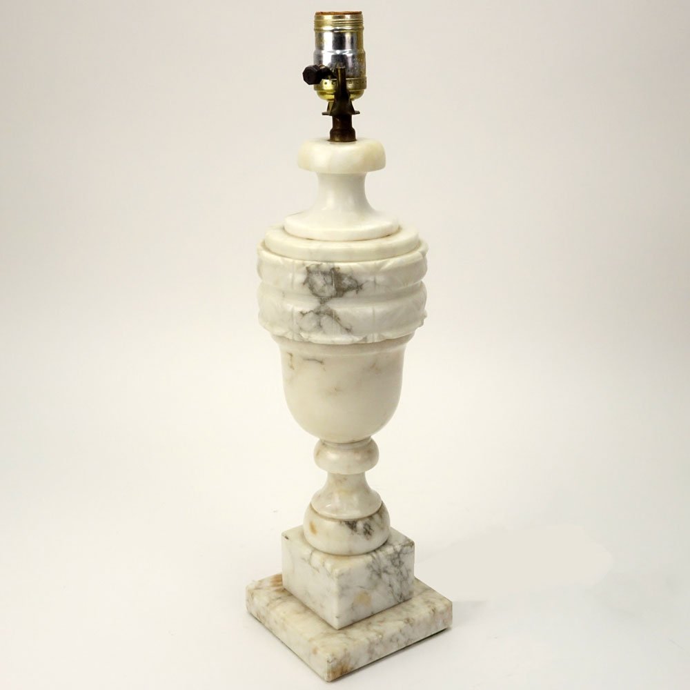 Mid 20th Century Italian Carved Alabaster Lamp. (1 of 4)