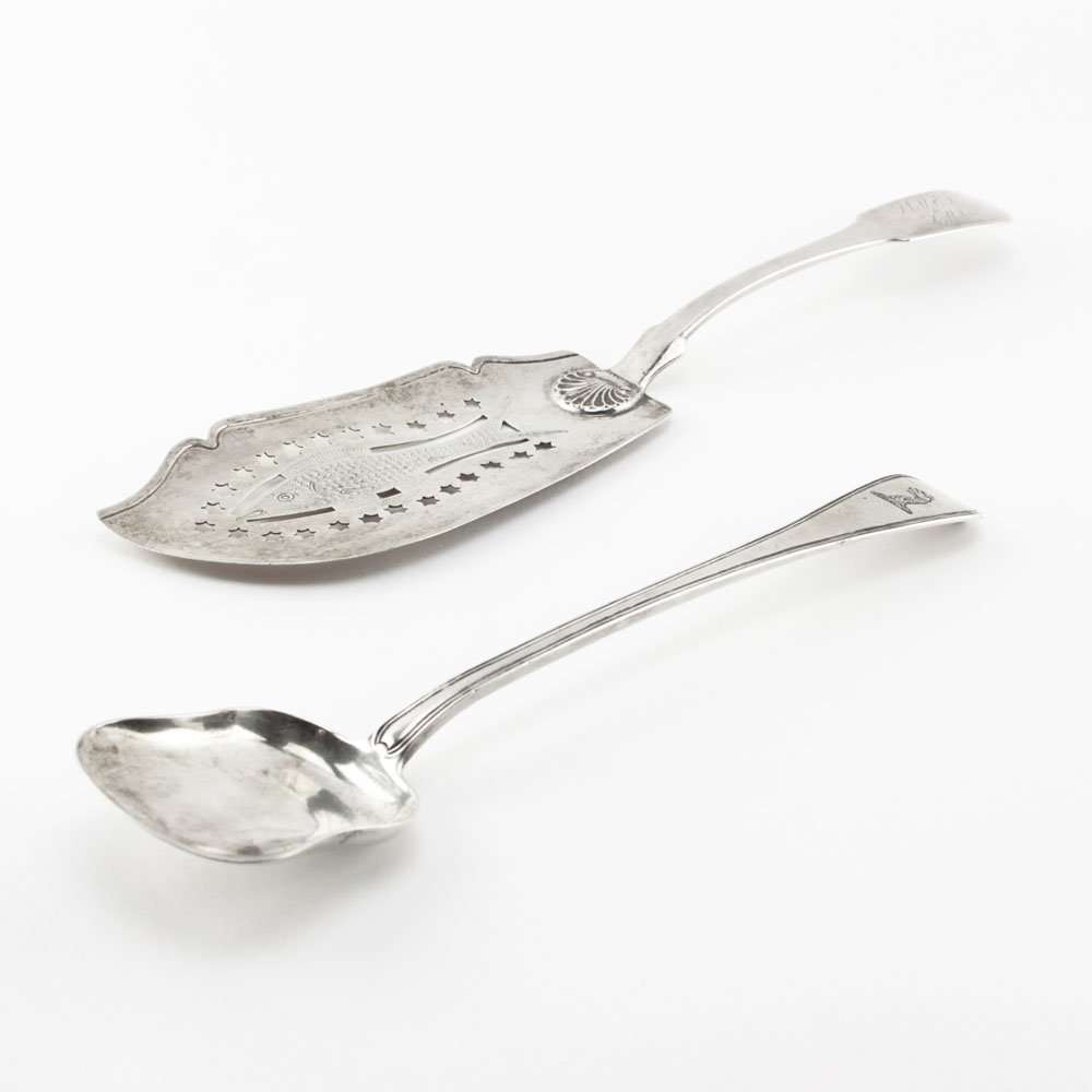 Two (2) Silver Serving Pieces. Includes an early to mid (1 of 5)