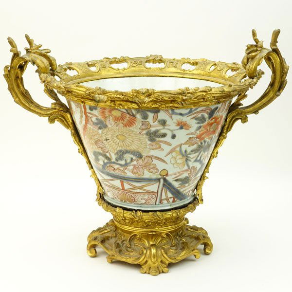 Large Gilt Bronze Mounted Porcelain Imari Vase. (1 of 6)