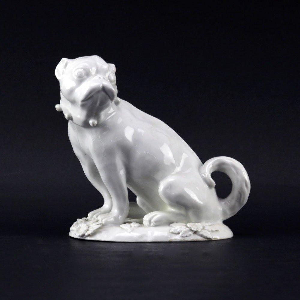 Antique German Blanc de Chine Seated Bulldog Figurine. (1 of 6)