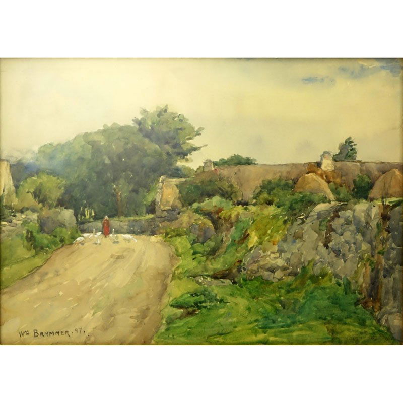 William Brymner, Canadian  (1857-1925) Watercolor "Girl (1 of 4)