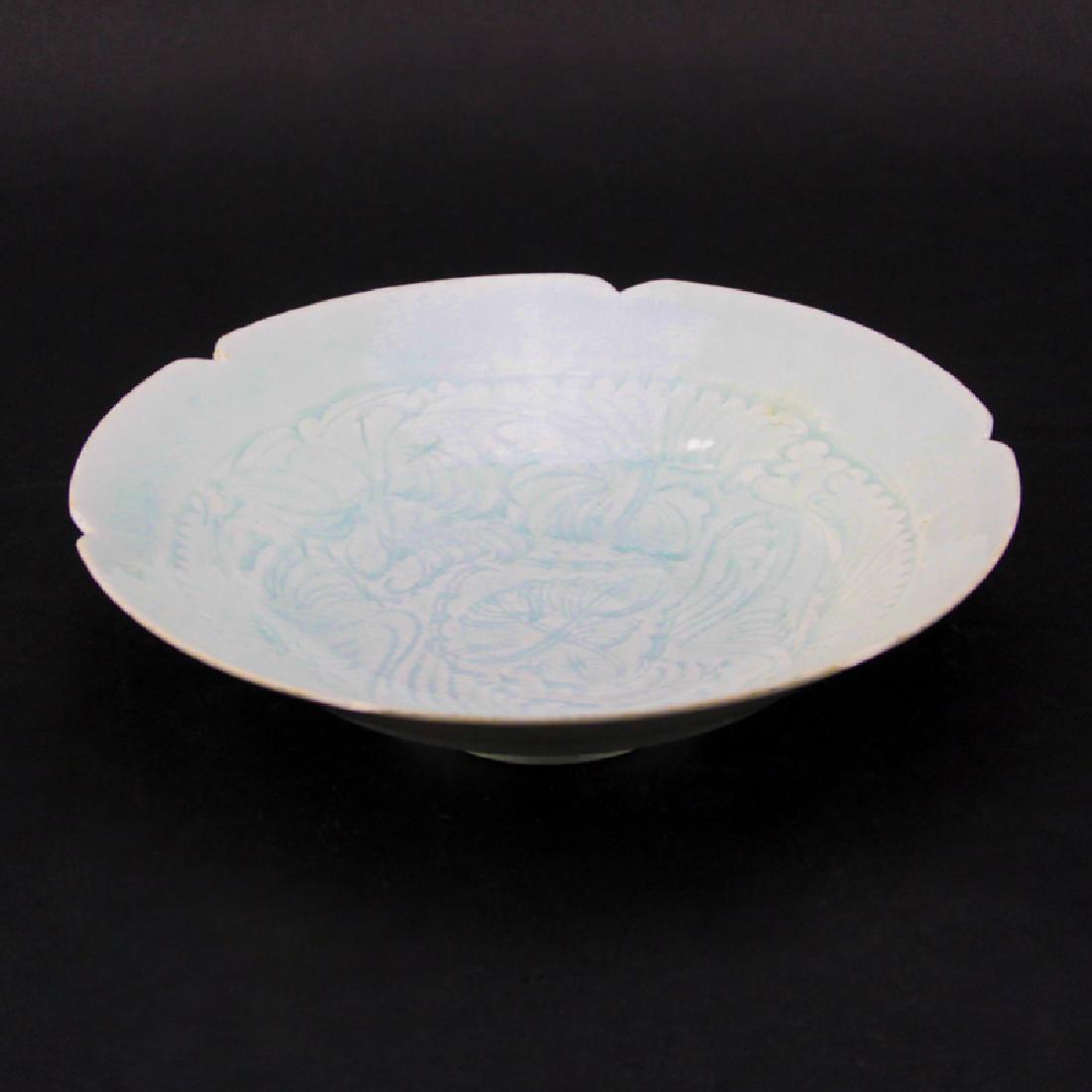 20th Century Korean Celadon Bowl. Inlaid lotus style (1 of 3)