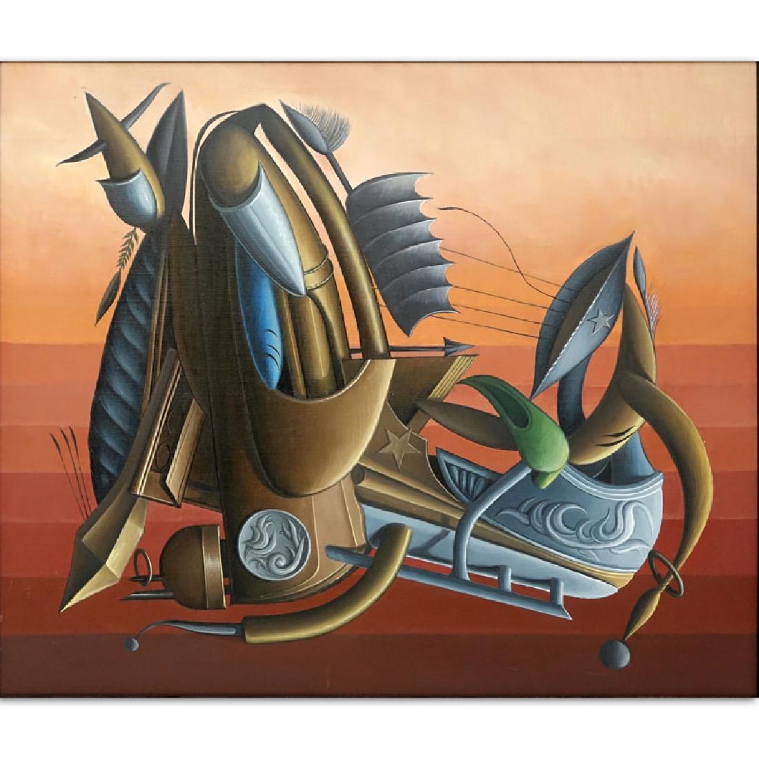 Valton Tyler, American (b-1944) "Flight" Oil on Canvas. (1 of 5)