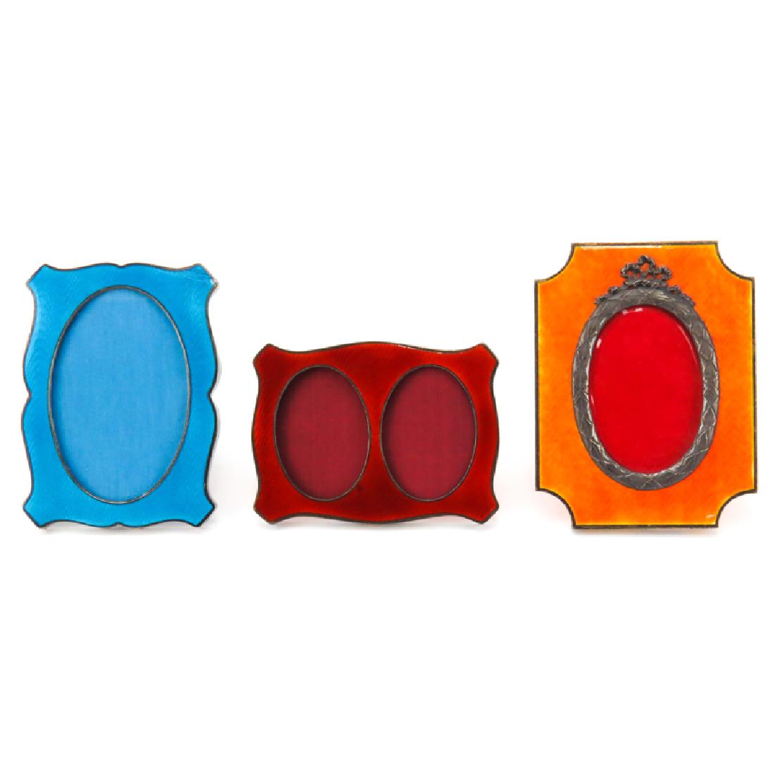 Group of Three (3) Italian Guilloche Enamel and Silver (1 of 4)