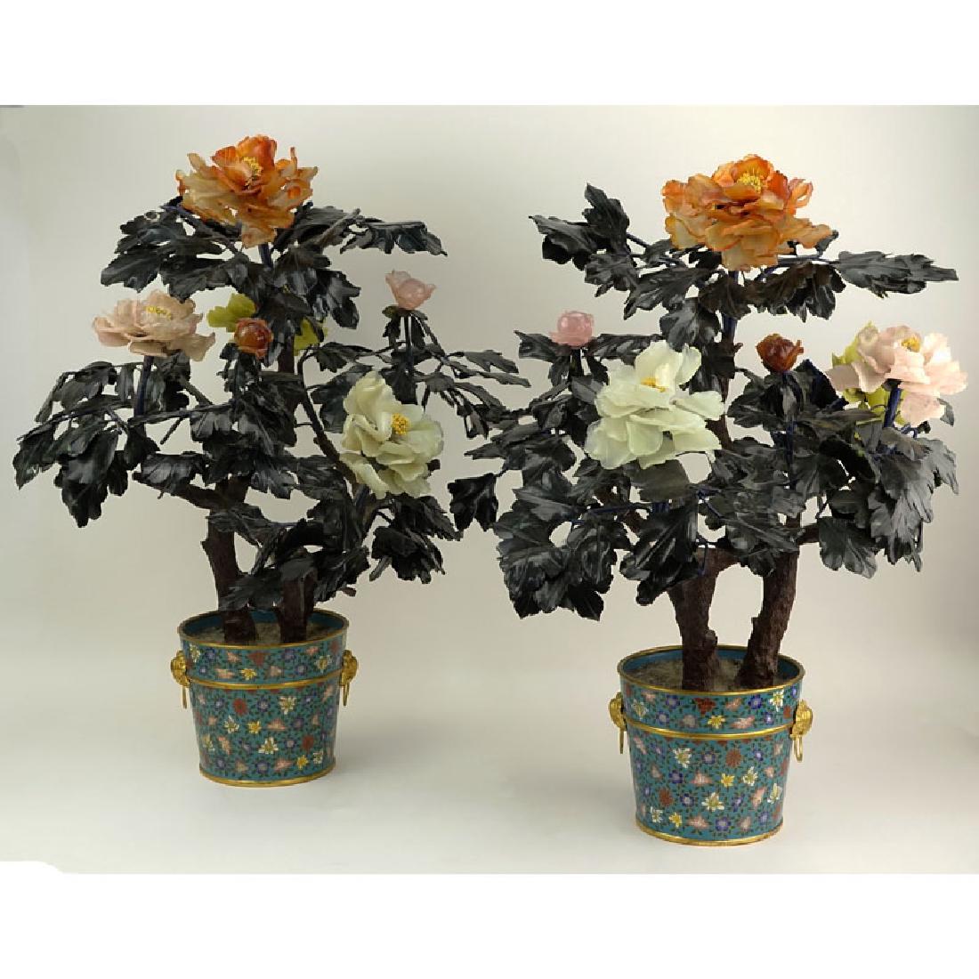 Pair of Large Vintage Chinese Gemstone Ming Trees in (1 of 6)