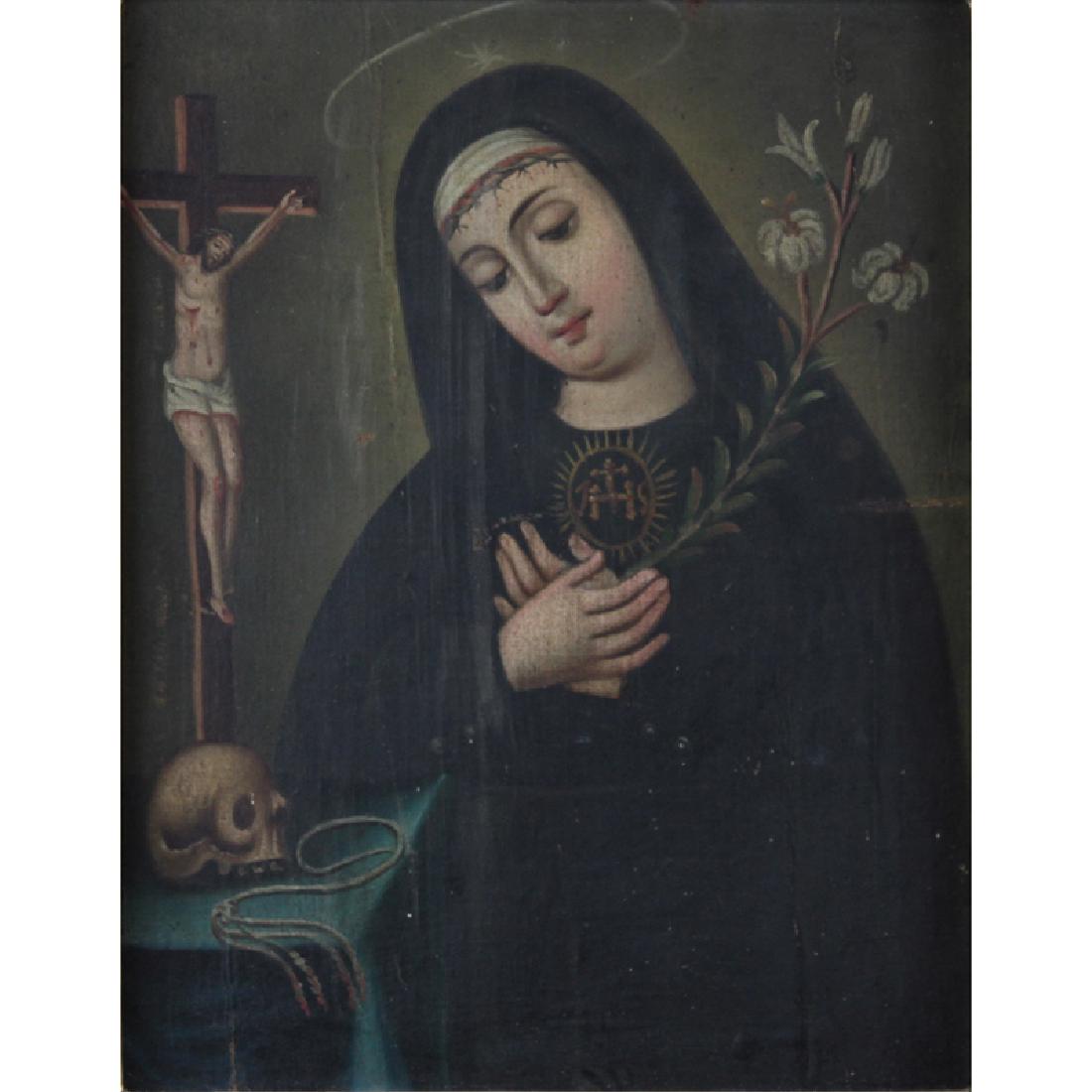 Antique Old Master Style "Mary Magdalene" Oil Painting. (1 of 4)