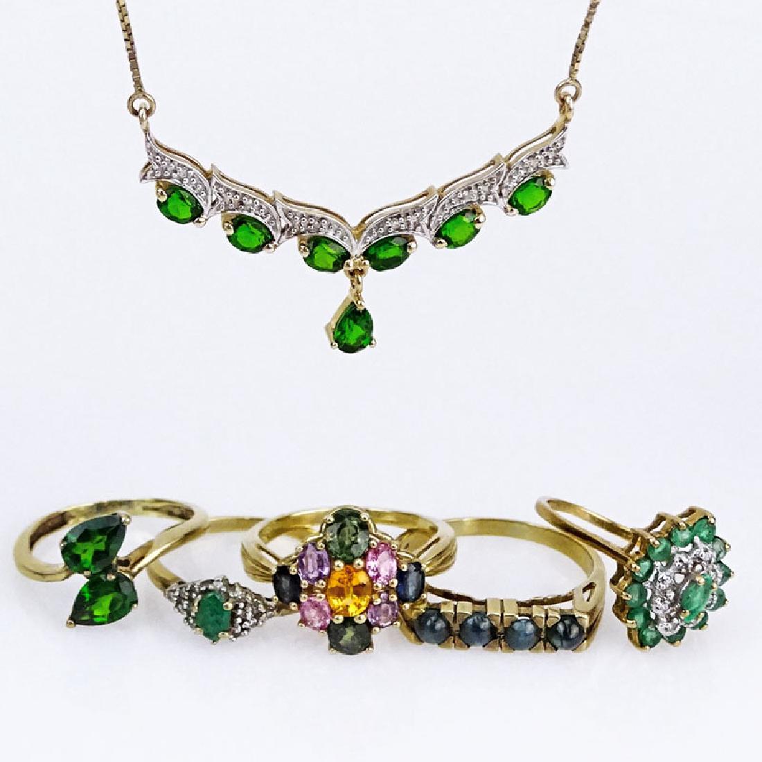 Grouping of Five (5) Victorian 9 Ct Gold Gemstone Rings (1 of 1)