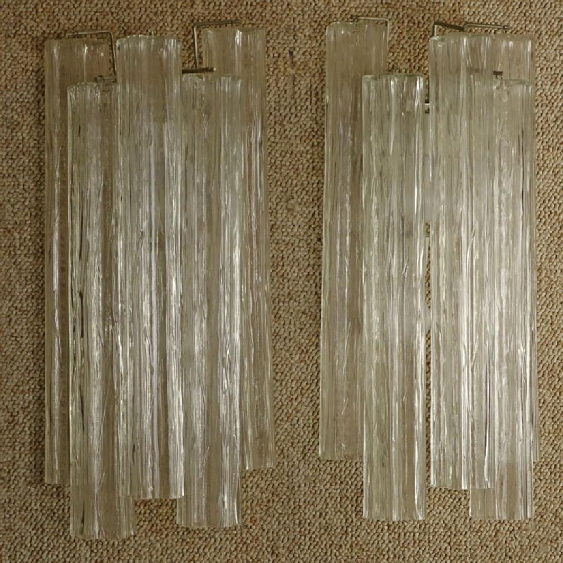 Pair of Mid Century Italian Camer Glass Wall Sconces (1 of 2)
