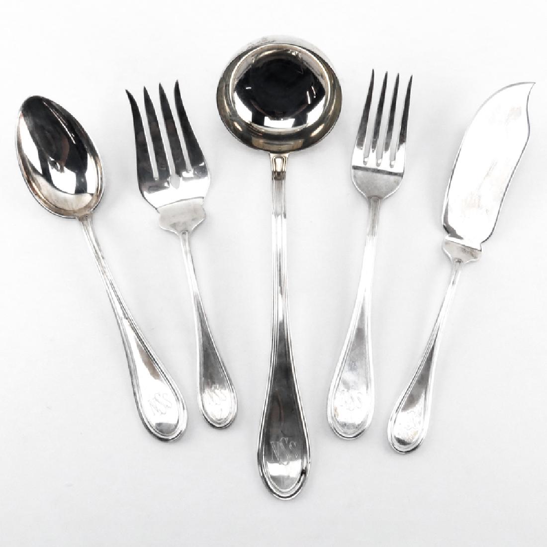 Set of Six (6) Italian Sterling Silver Serving Pieces. (1 of 3)