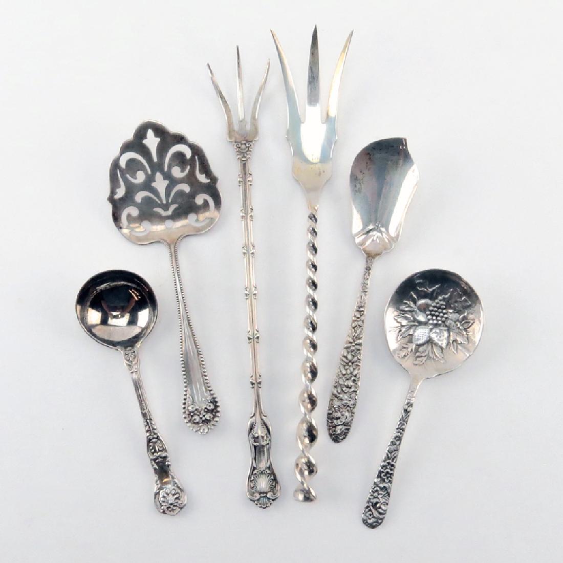 Lot of Six (6) Sterling Silver Serving Pieces. Various (1 of 3)