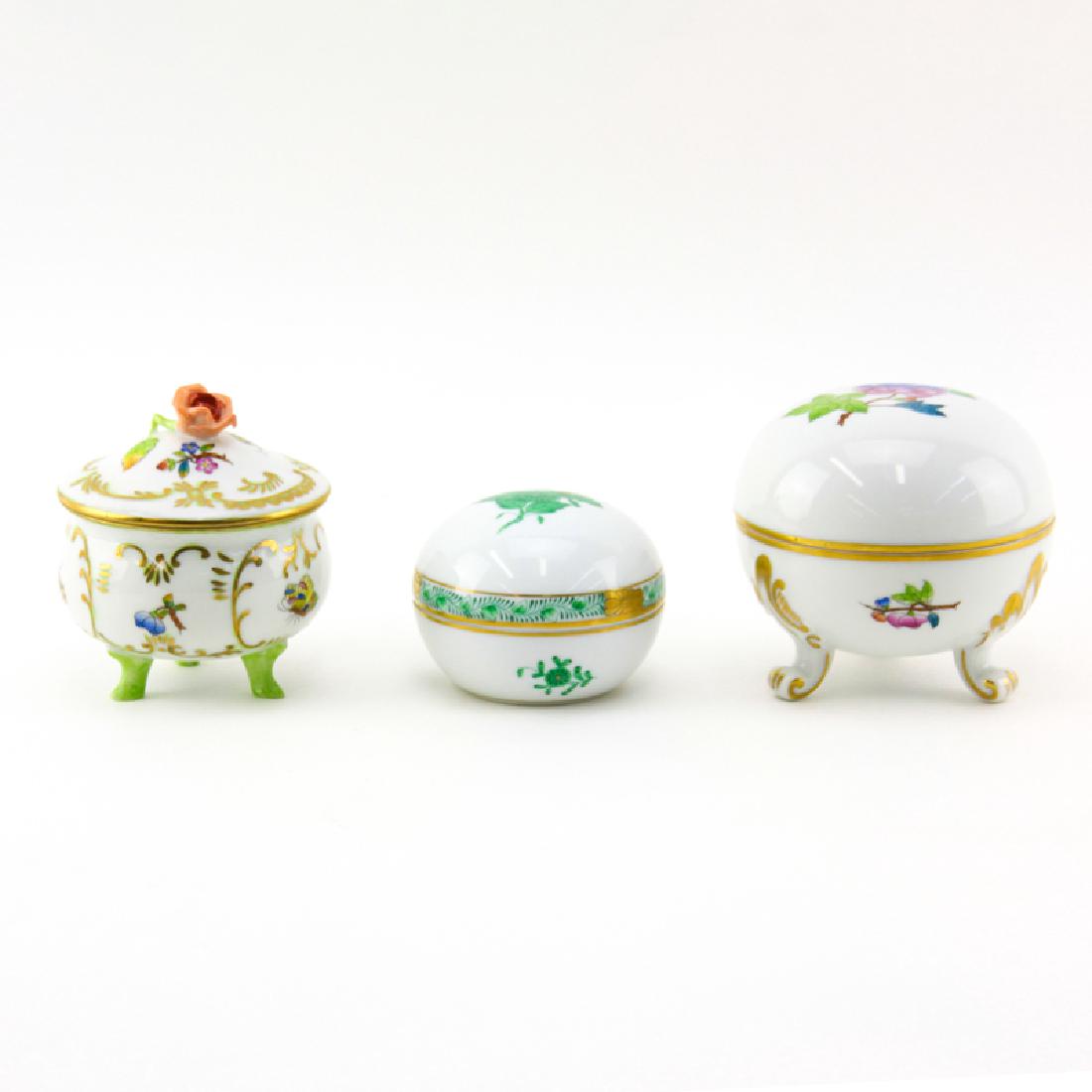 Grouping of Three (3) Herend Porcelain Covered Trinket (1 of 3)