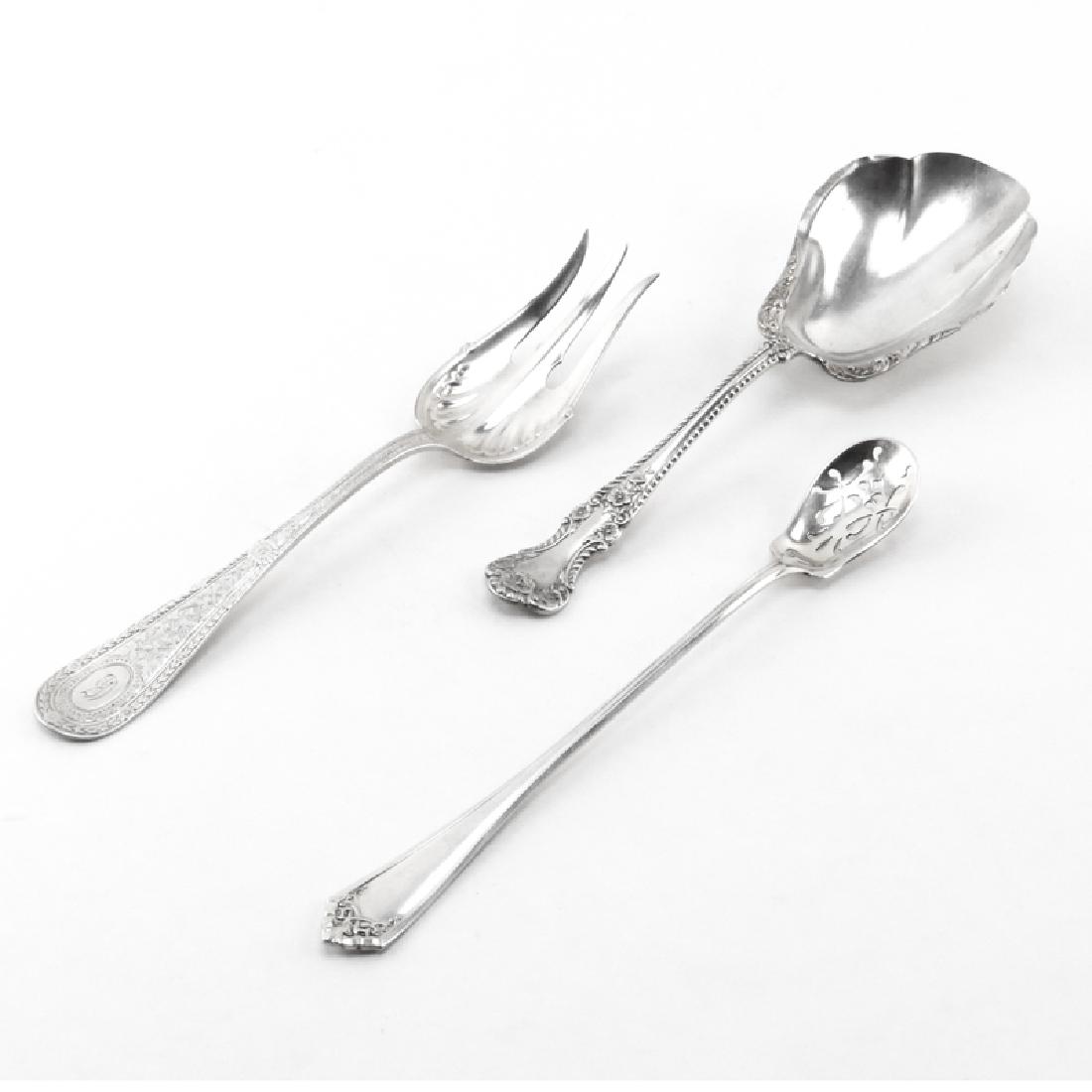 Three Sterling Silver Serving Pieces. Signed. Good (1 of 4)