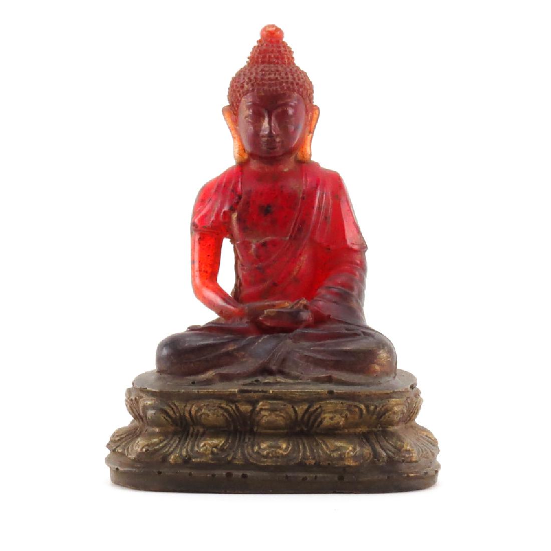 19/20th Century Chinese Cherry Amber Seated Buddha (1 of 5)