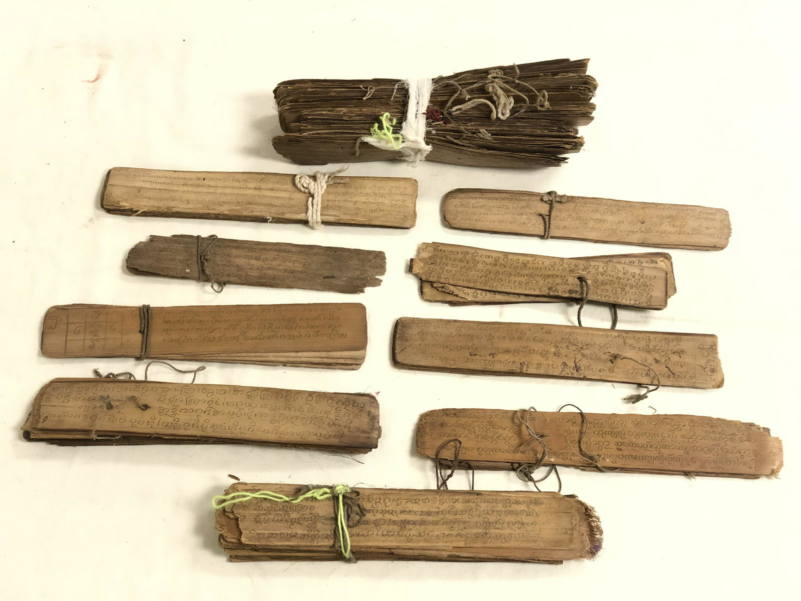 Antique Buddhist Palm Leaf Book Pages: Antique Buddhist Palm Leaf Book Pages