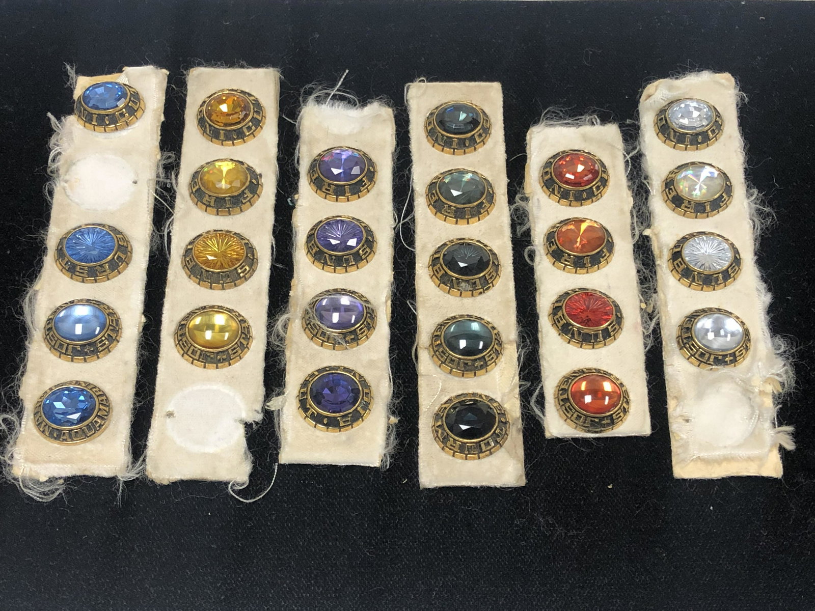 Vtg Jostens Class Ring Gemstone Samples: Vtg Jostens Class Ring Gemstone Samples - Asst Styles, Tourmalie, Aquamarine, Topaz, Citrine + More