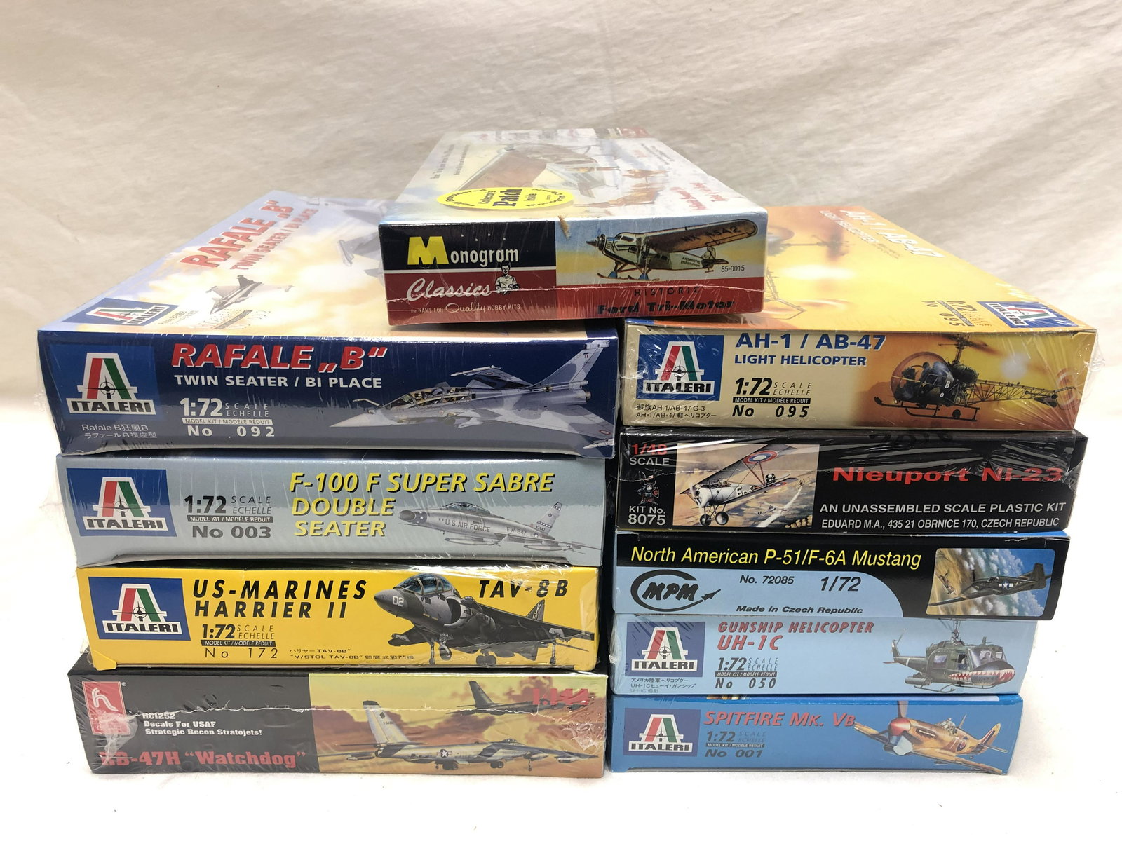 10 Asst Model Airplane Kits - New Old Stock, Italeri,: 10 Asst Model Airplane Kits - New Old Stock, Italeri, Hobby Craft, Monogram, MPM + More