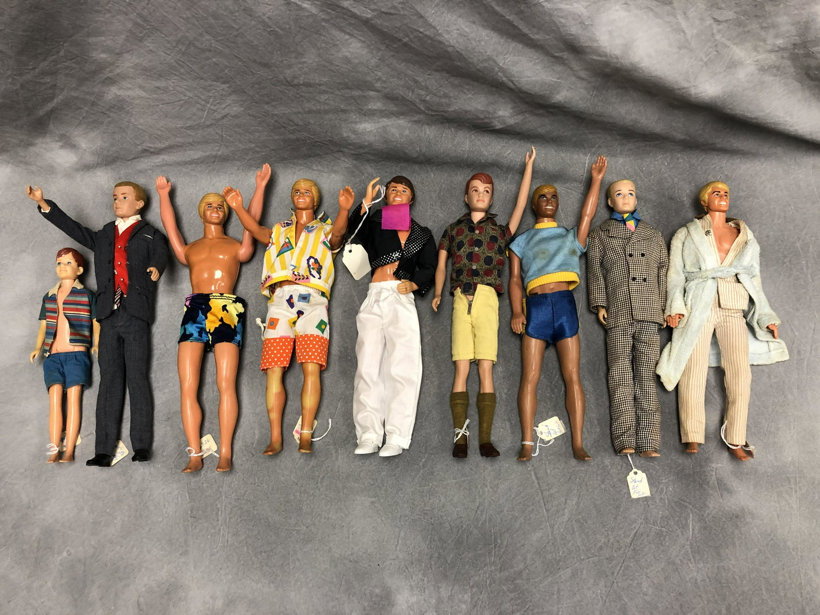 (9)1960s Mattel Ken & Ricky Dolls: (9)1960s Mattel Ken & Ricky Dolls - Clothes Included, (7)Ken Dolls + (2)Ricky Dolls