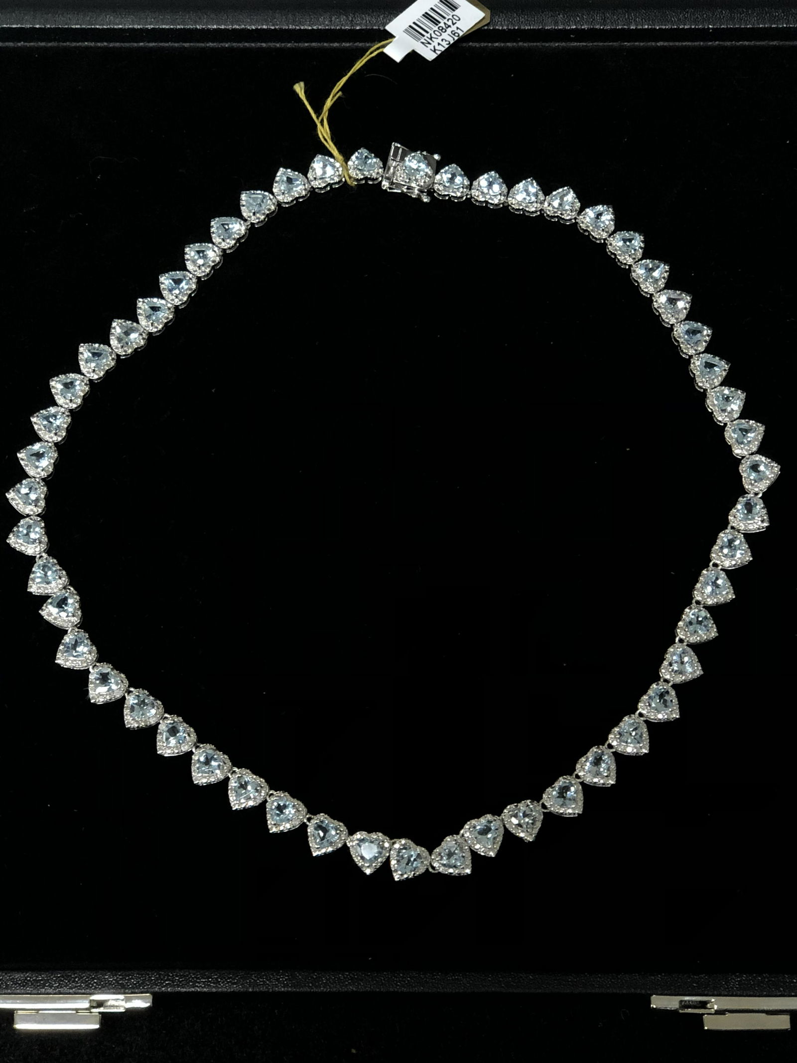 Aquamarine Diamond Heart Necklace (1 of 3)