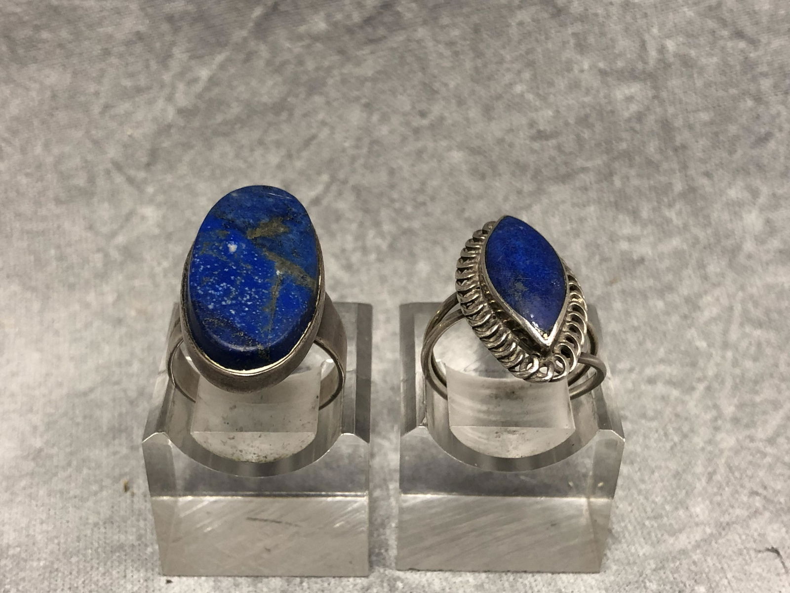 (2)Sterling Lapis Rings (1 of 5)