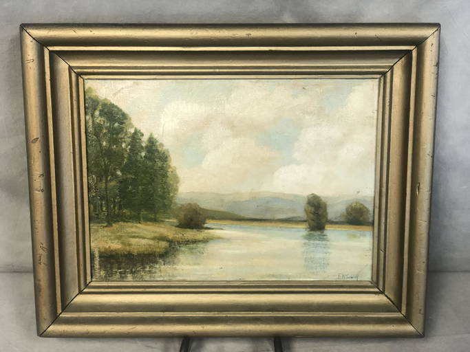 Signed,antique Lake Landscape Oil By Mccauley